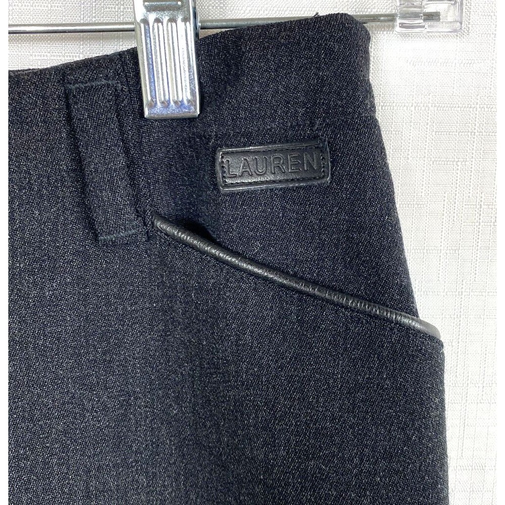 Ralph Lauren Pants Side Zip Womens Size 6 Petite Charcoal Wool Blend Fitted - Picture 5 of 10